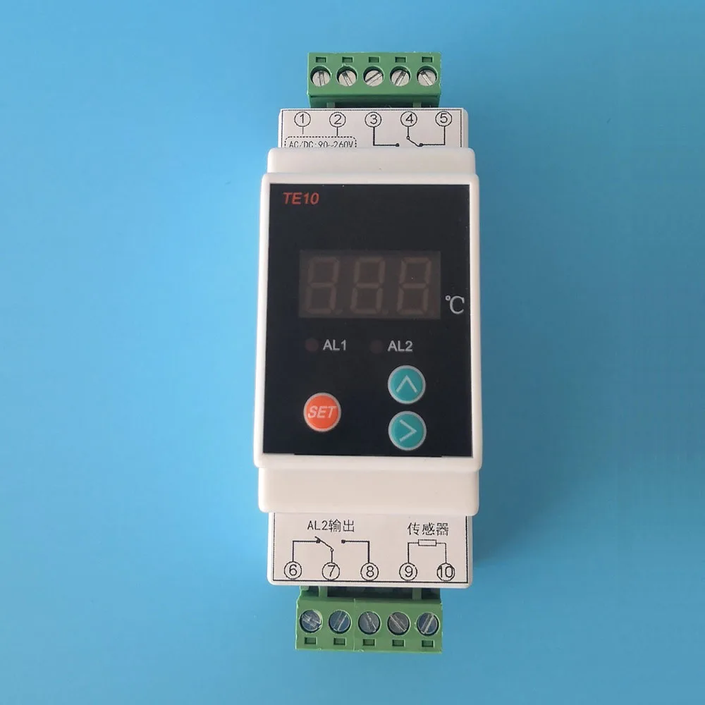Thermoandrewith AC90-260V de rail de DIN avec le capteur 2 voies cite le contrôleur de température de sortie-40-110 ℃ chauffant le contrôleur frais de ThermoandreContrmatérielle