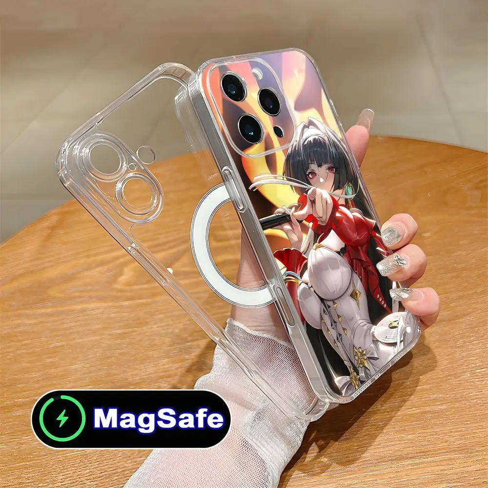

Чехол для телефона Zenless Zone Zero Astra Yao для iPhone 17 16 15 14 13 12 11 Air Pro Max Plus Mini Magsafe, прозрачный, цветной