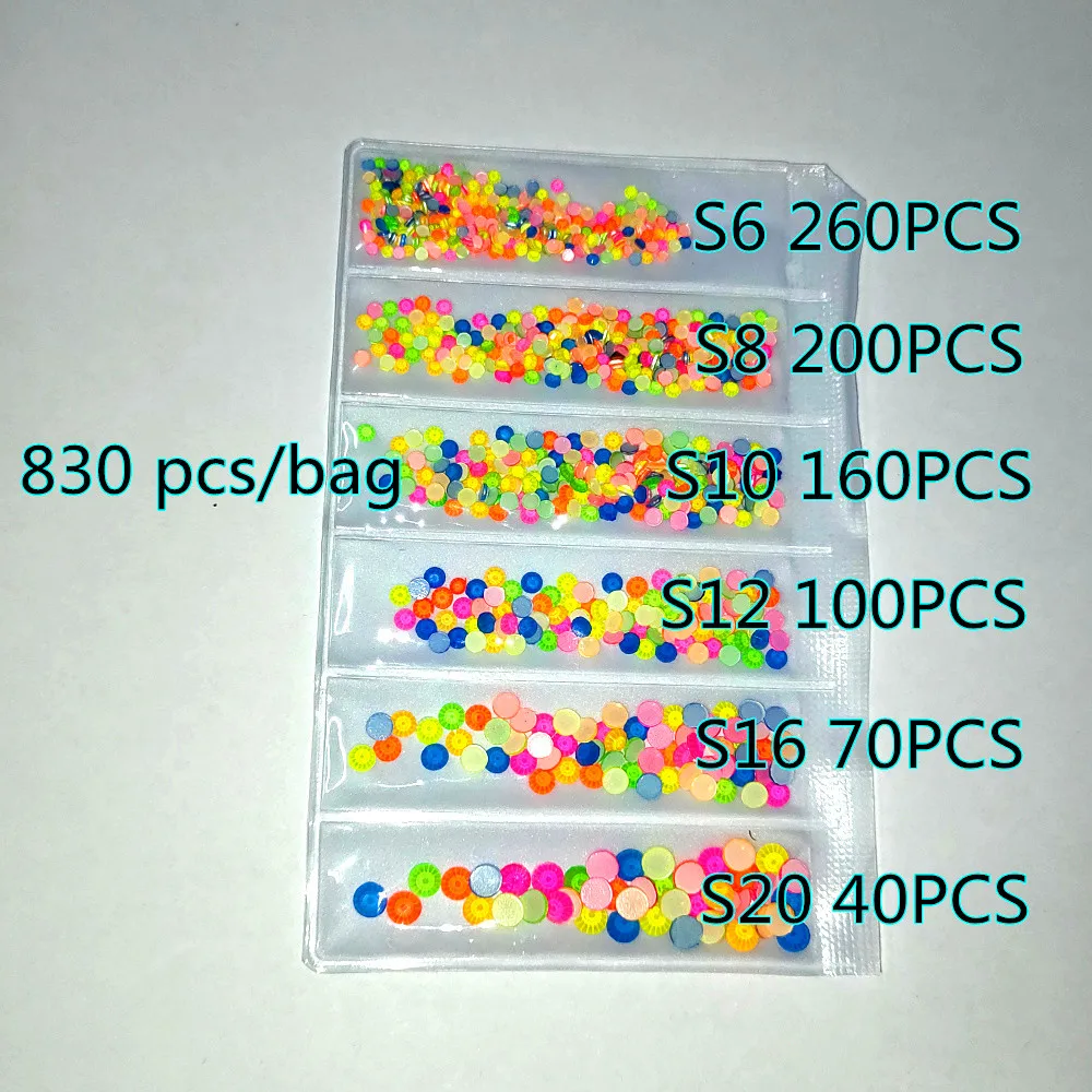 All Color Size Glass Noctilucent Neon s Cтразы Flatback Non Hot Fix Fluorescence Stone Nail Art Decorations