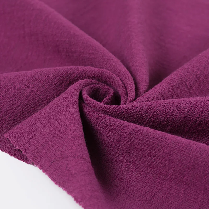 50x130cm Solid Color Cotton Linen Fabric Handmade Clothes Dress Bamboo Crepe Slub Fashion Clothing DIY Sewing Craft Material