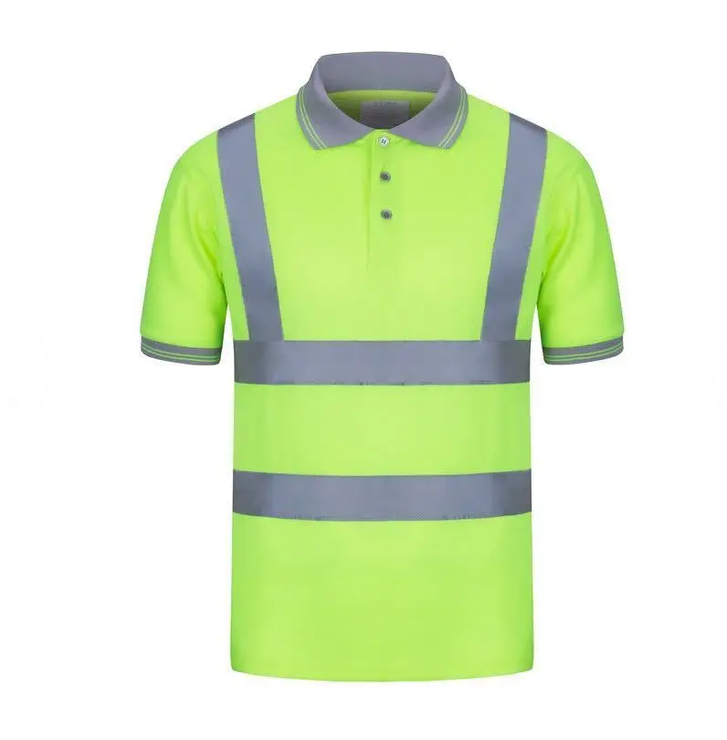 2022Outdoor Shirt Fluorescent High Visibility Safety Work Shirt Summer Breathable Work T Shirt Reflective Vest t-shirt Quick Dry