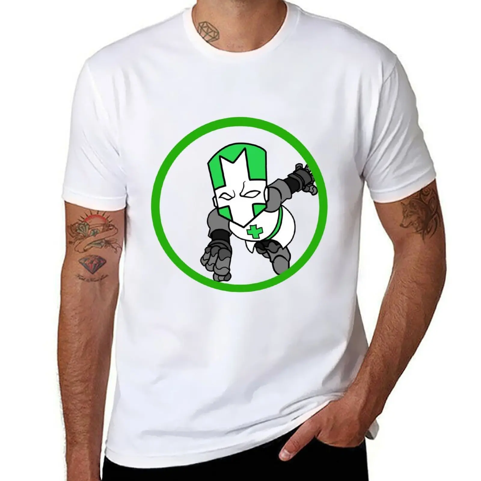 

Green Knight of Castle Crasher T-Shirt t shirts for man slim fit anime t shirts oversize T-Shirt