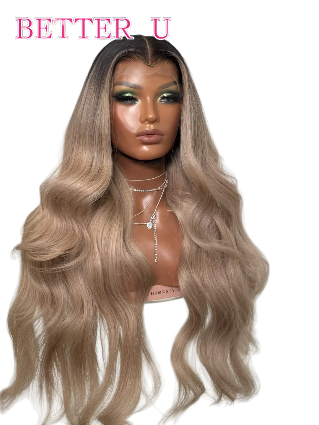 الجسم موجة ضوء الكتاني البني اللون باروكة من شعر طبيعي مع جذور داكنة 13x6 الرماد شقراء الدانتيل الباروكات الأمامية للنساء قبل نتف