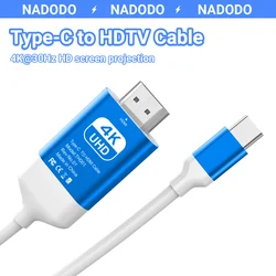 4K USB C to HDMI Cable Type-C to HDMI Adapter Thunderbolt 3 & 4 for iPhone 15 Series, MacBook, iMac, iPad Pro, Galaxy, Surface