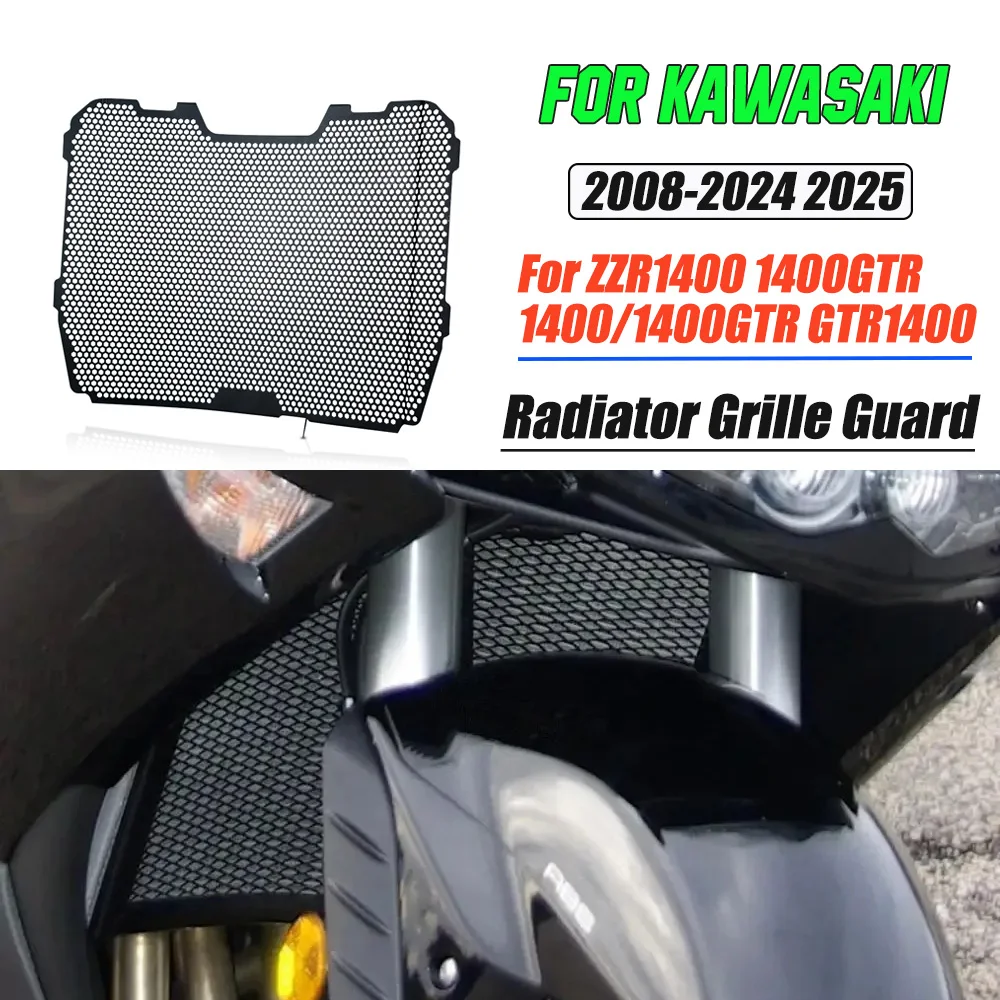 

Motocycle Radiator Grille Cover Water Tank Guard Protection For Kawasaki ZZR1400 1400GTR 1400/1400GTR GTR1400 2008-2024 2025