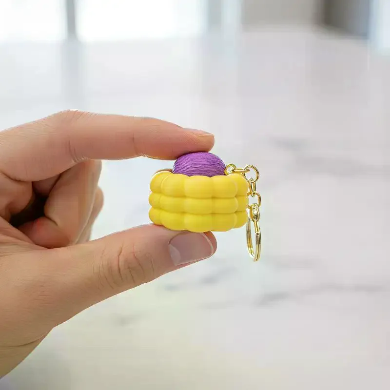 3D Printed Corn Clicker Keychain Mini Sensory Fidget Toy Stress Relief Gadget Suitable for All Age Groups Daily Use