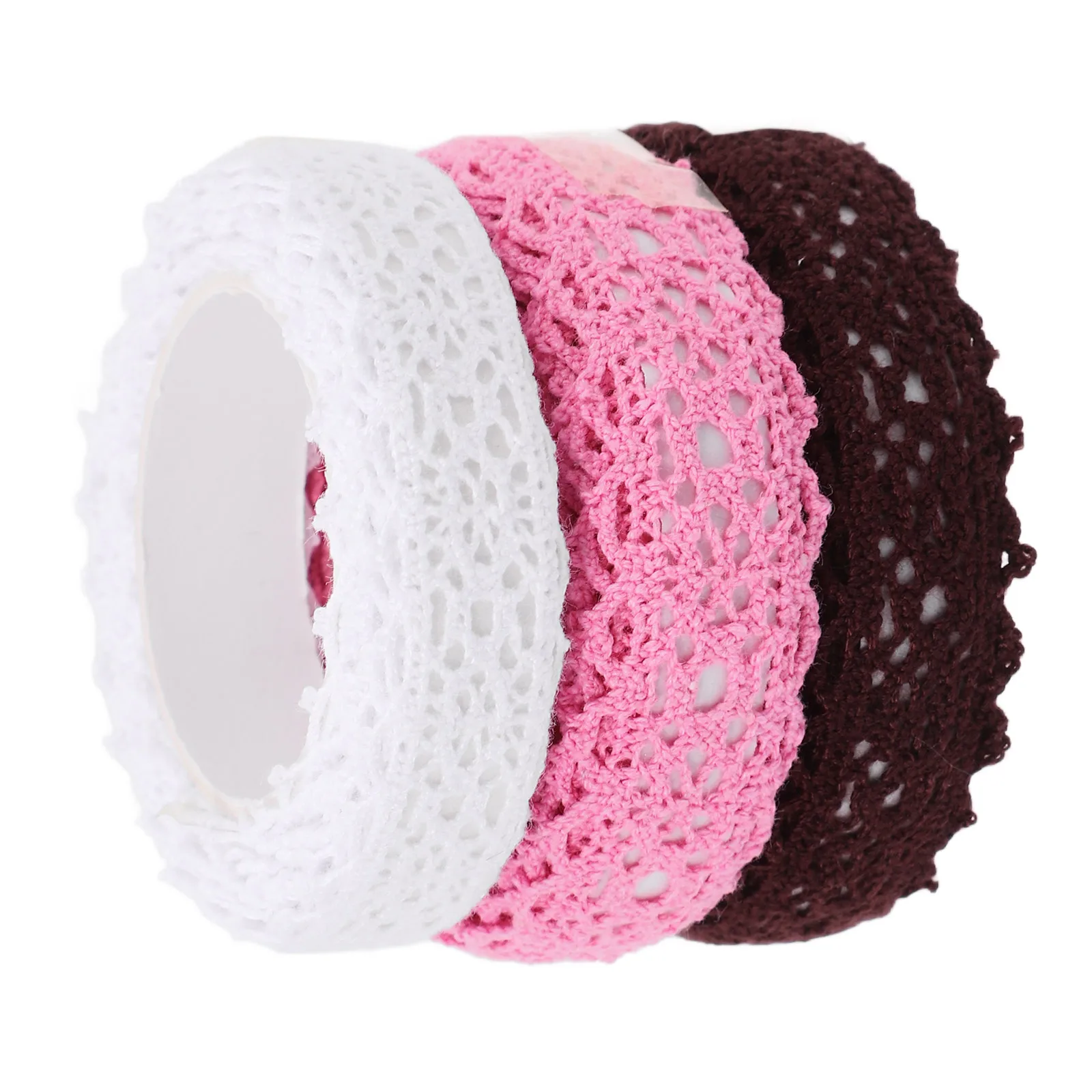 

3 Rolls Decorative Lace Tape Elegant Style Versatile Handicraft Tool for Home Decor Clothing Embellishment Journal Scrapbook