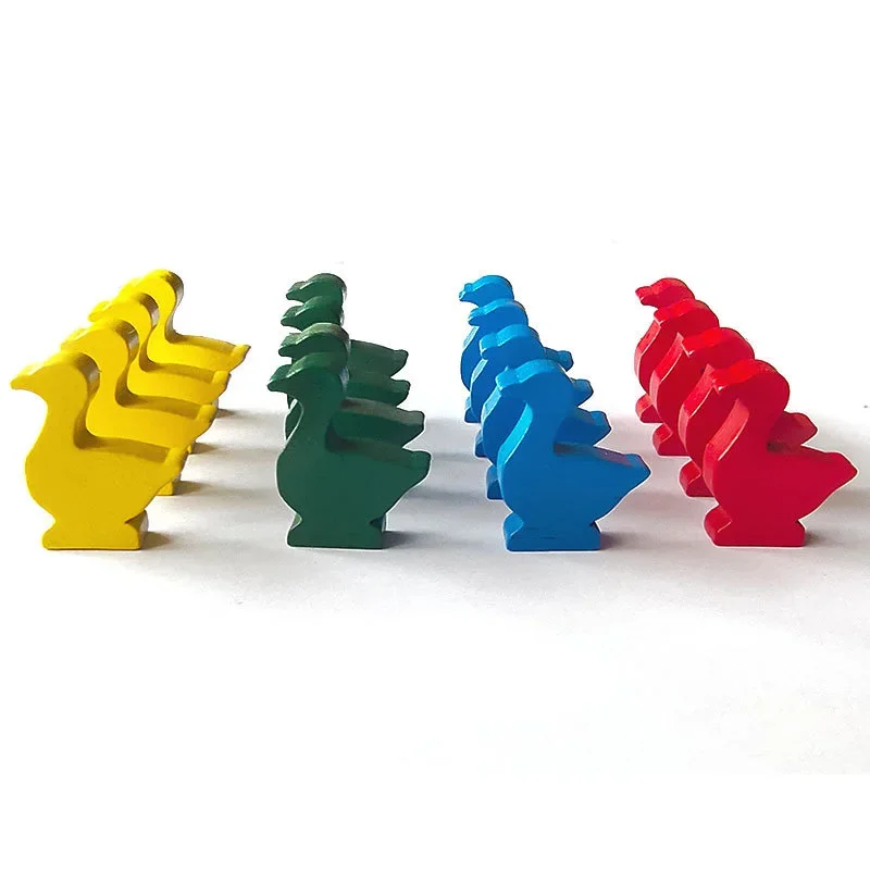 16pcs/set Goose Shaped Wooden Chess Game Accessories