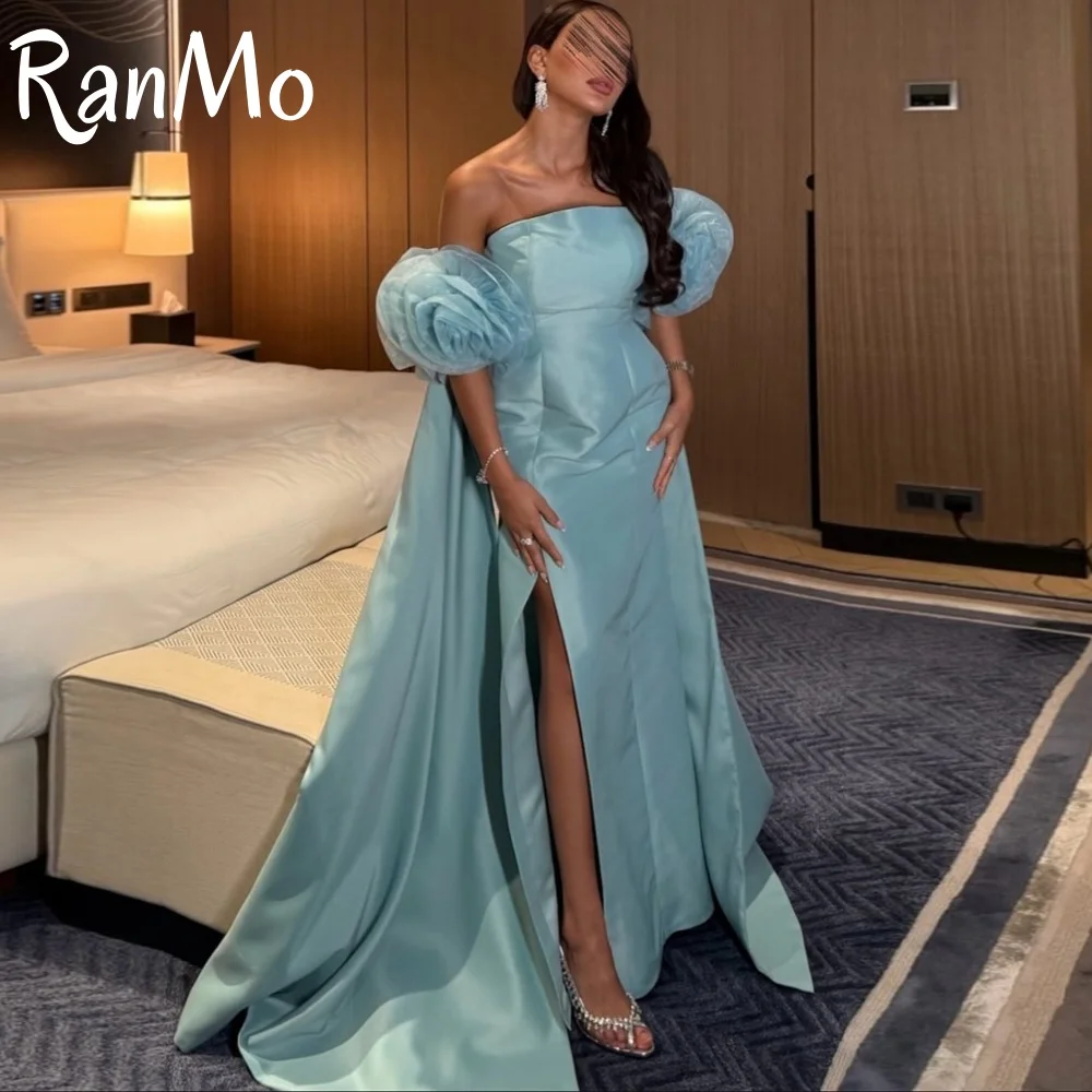 

Ranmo 2026 New A-Line Prom Evening Dresses Saudi Arabia One Shoulder Side Slit Party Dress Formal Cocktail Prom Gown Customized