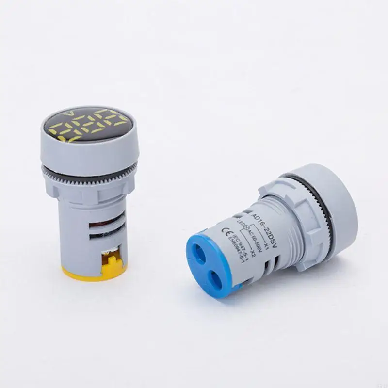 Chỉ báo đồng hồ đo điện áp tròn 652F 24-500V 22mm Bảng điều khiển kỹ thuật số Vôn kế công cụ