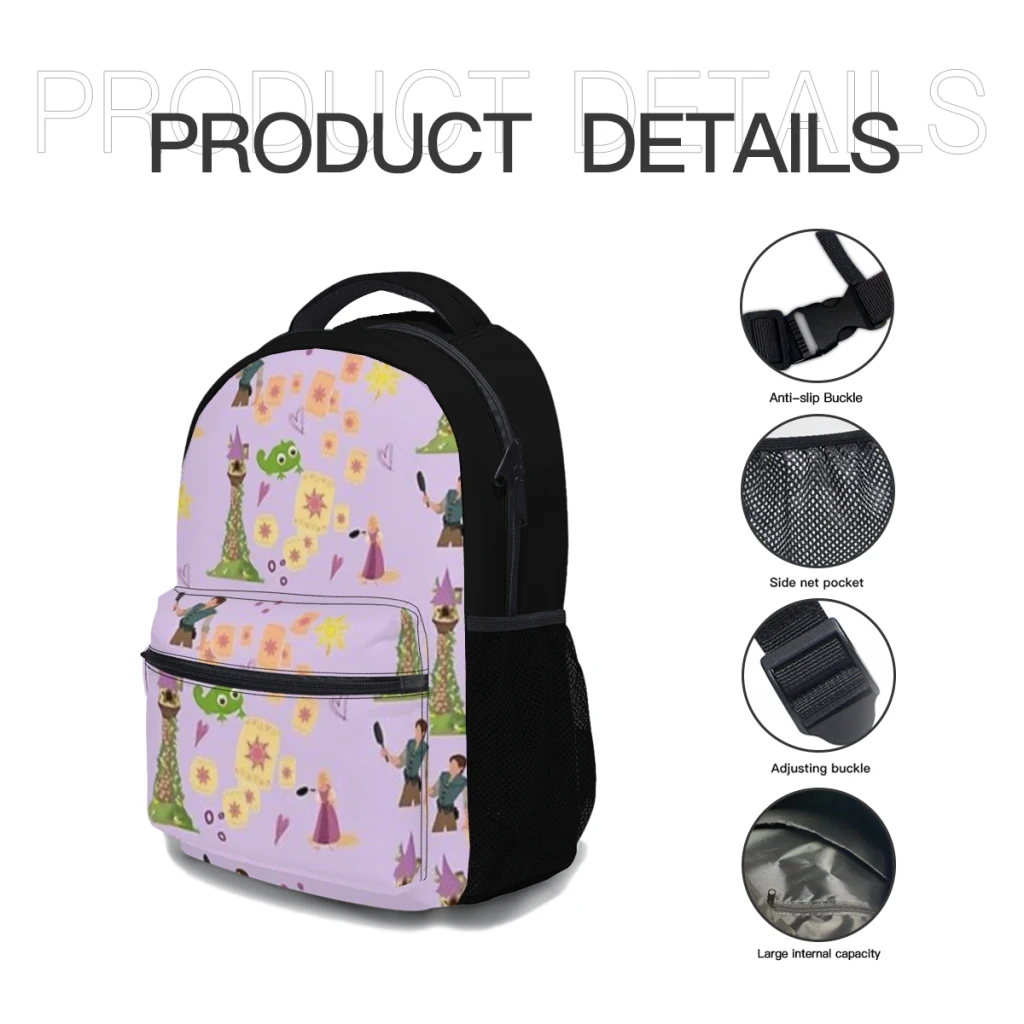 Tangled lanterns pattern New Fashion kids High Capacity Waterproof College Backpack Trendy Girls Laptop School Bags 17inch ﻿