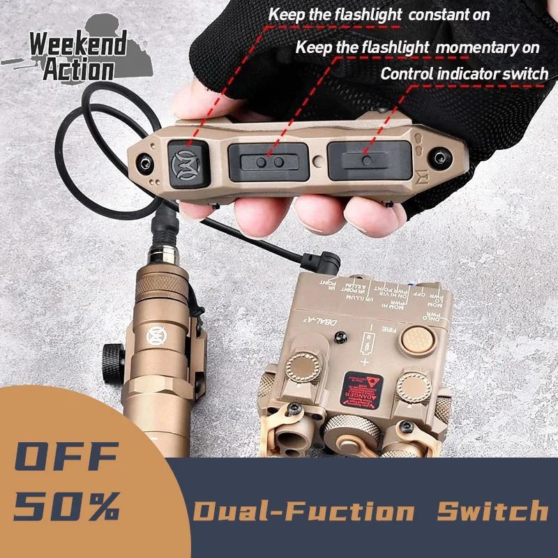 Tactical Airsoft Dual-Fuction Switch For Surefir M300 M600 Plug Button Remote Control Fit 20mm Rail MLOK KEYMOD DBAL PEQ Laser