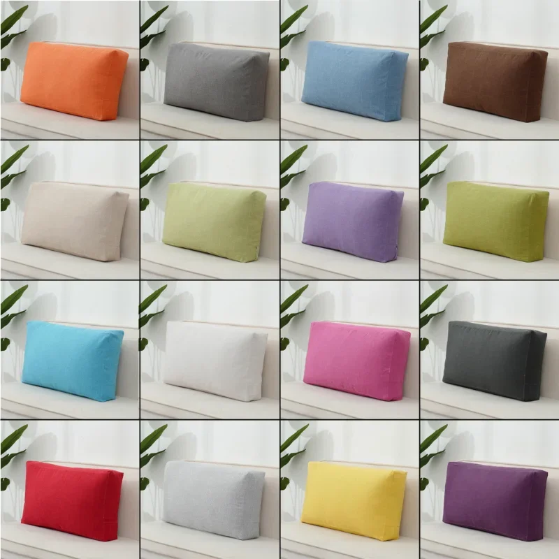 Cotton linen Sofa Cushion Cover Solid Color Simple Home Decorative Throw Pillow Case Large Pillowcase 60x30/70x40/80x50cm