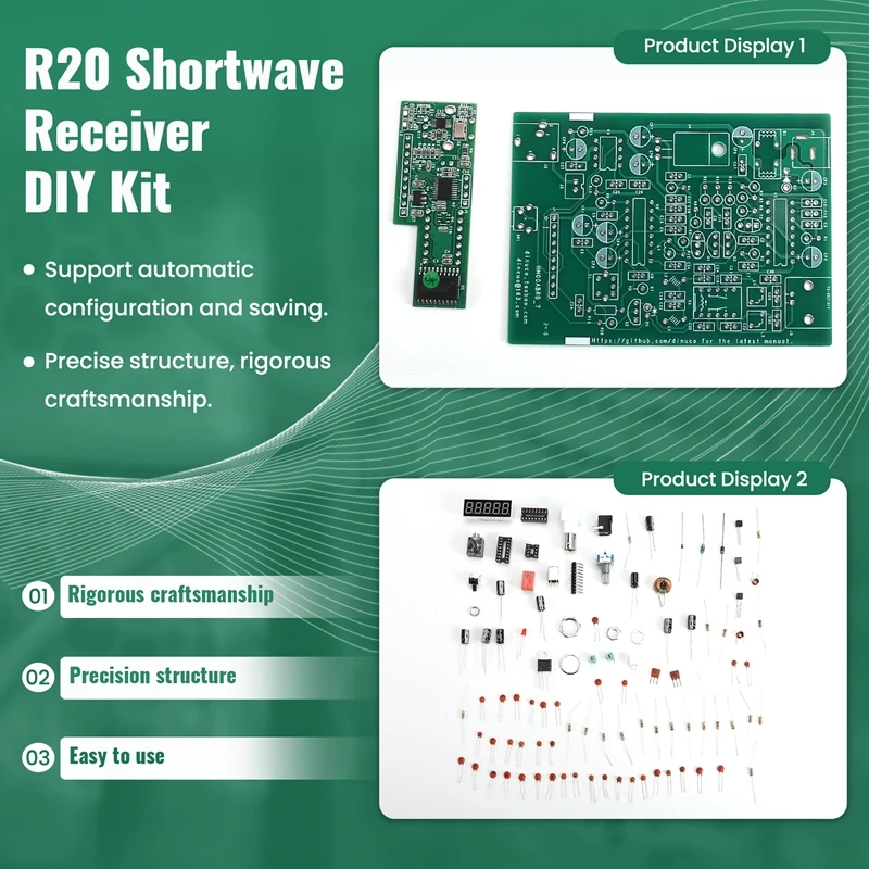 FM AM Radio Receiver FM Broadcast Aviation Band PLL Receive DIY Kit 118-136M 88-108M Digital Display