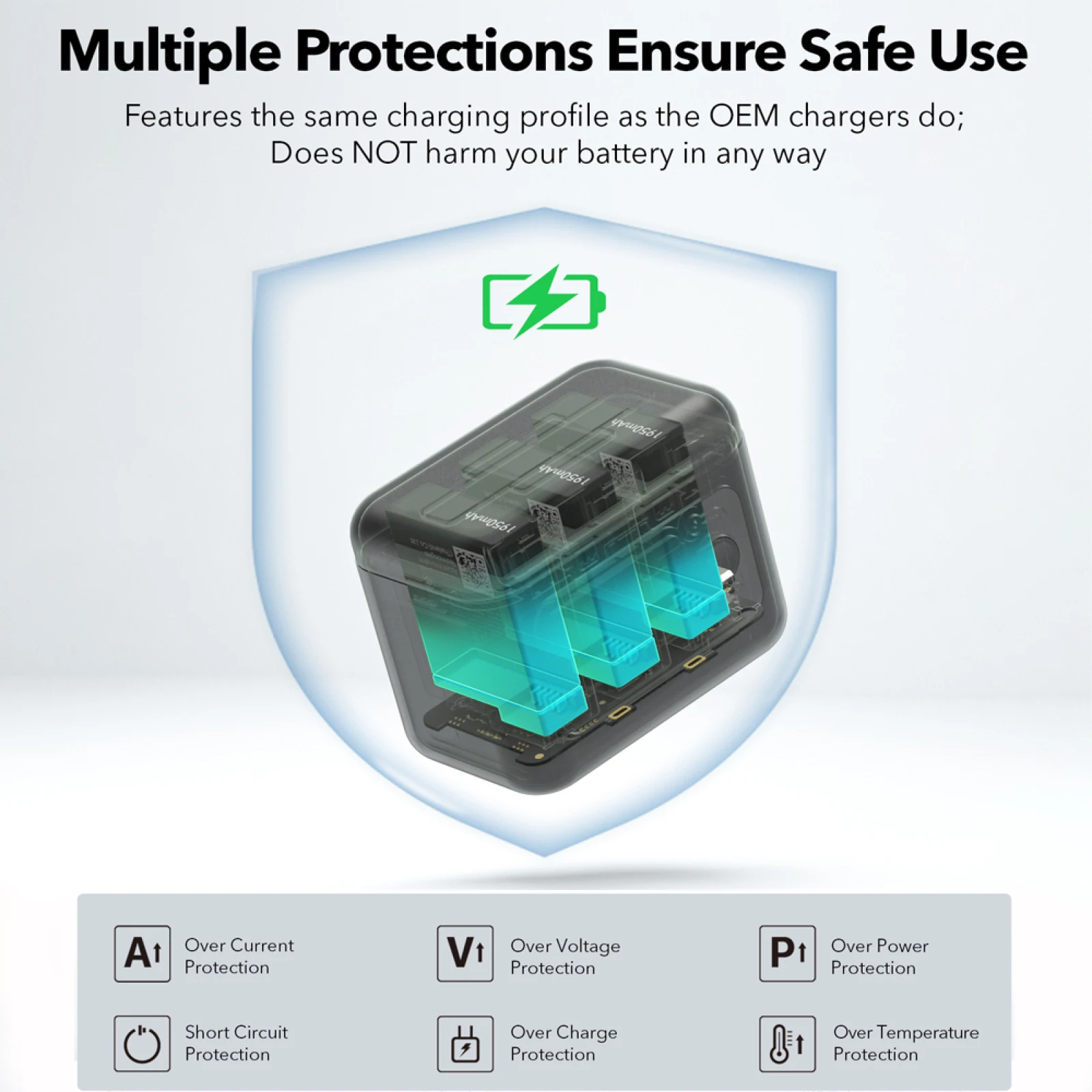 

For DJI OSMO 360/Action6/5Pro/Action4/3 Replacement Battery Fast Charger Box Action Camera USB-C Battery Accessories