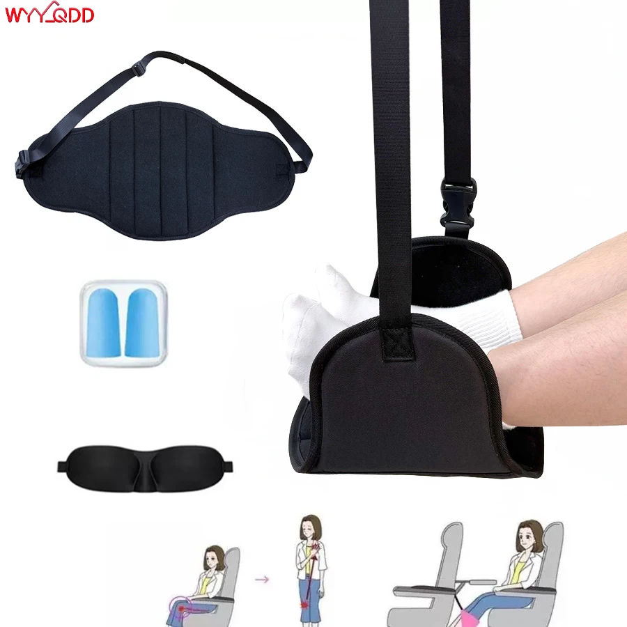 

Foot Hammock With Detachable Support Plate,Adjustable Height,Hanging Leg Hammock with Straps for Planes,Trains,And Offices
