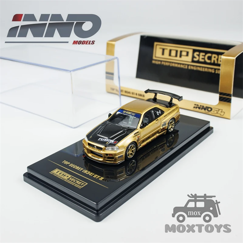

INNO 1:64 TOP SECRET R34 GT-R Gold Diecast Model Car
