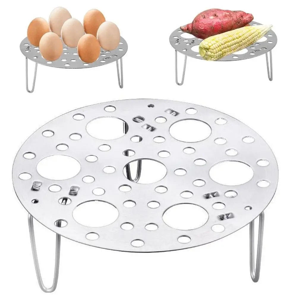 

Boiled Eggs Holder Stainless Steel Steamed Egg Rack Folding High Foot Steamer Basket Universal Durable Steaming Plate Dumplings