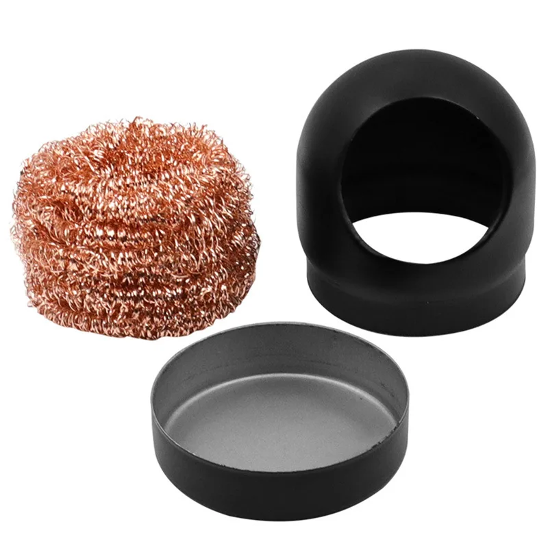 Black/Gold Welding Soldering Solder Iron Clip Cleaner Cleaning Steel with Sponge and Holder