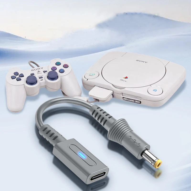 Charging Game Controller Wire Type C 45W PD Charge Cable for PS1 PS2 70000 USB C Gaming Power Supply Cord for Sega Mega Drive