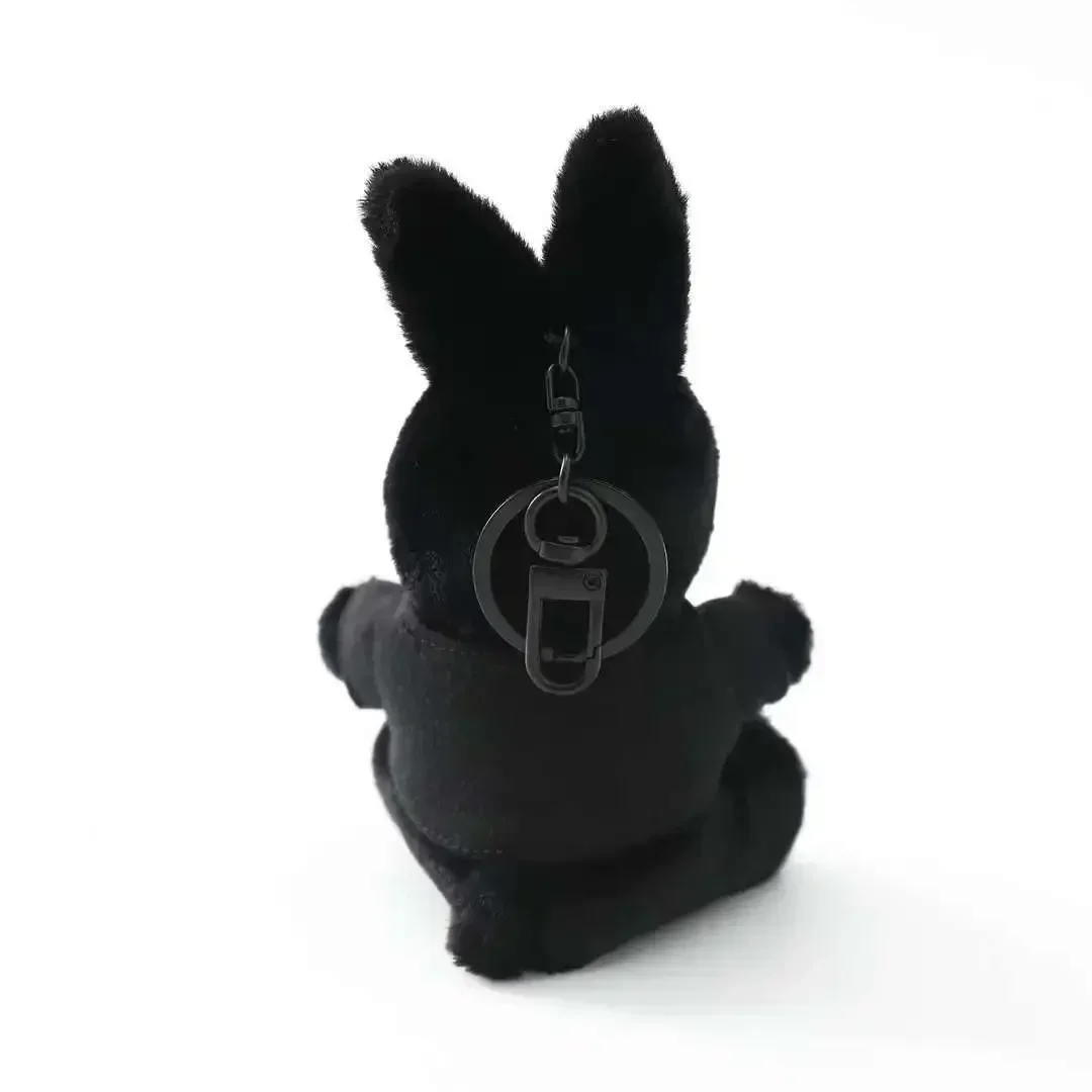 13.5cm Anime Figure Peripherals Cute Ins Style Black Rabbit Plush Pendant Cartoon Bag Plush Pendant Bag Keychain Model Gift Toys