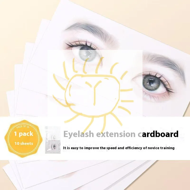 10Pcs False Eyelash Cards Beginner Lash Map Chart Wispy Lashes Reusable Makeup Training Eyelash Extensions Tool Simulated Eye