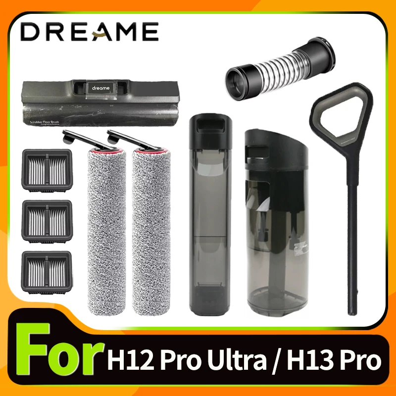 Accessoires d'origine pour Dreame H12 Pro Ultra / H13 Pro, réservoir d'eau sèche et humide, rouleau de brosse, support de filtre HEPA, pièces d'aspirateur