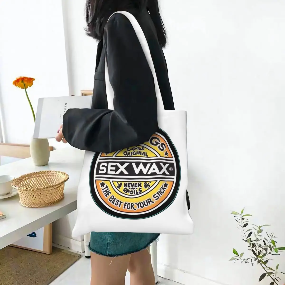 Mr. Zog Surfing Sex Wax 3 4 Bolsas de compras Lona El bolso de mano plegable para niñas Bolso de hombro Bolso de viaje