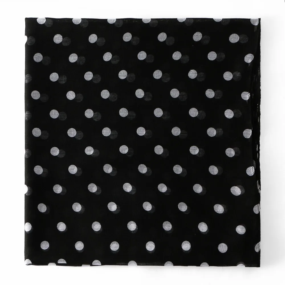 

Breathable Cotton Long Scarf Versatile Stylish Polka Dot Shawl Lightweight Head Decoration Classic Pattern Headscarf