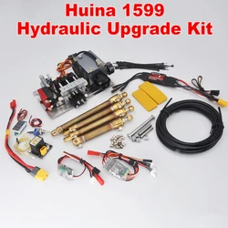 Huina 1599 Hydraulic Kit Integrated Pump/3CH Valve/Copper Cylinder/ Power Switch Module For 1:14 RC Metal Excavator Upgrade Part