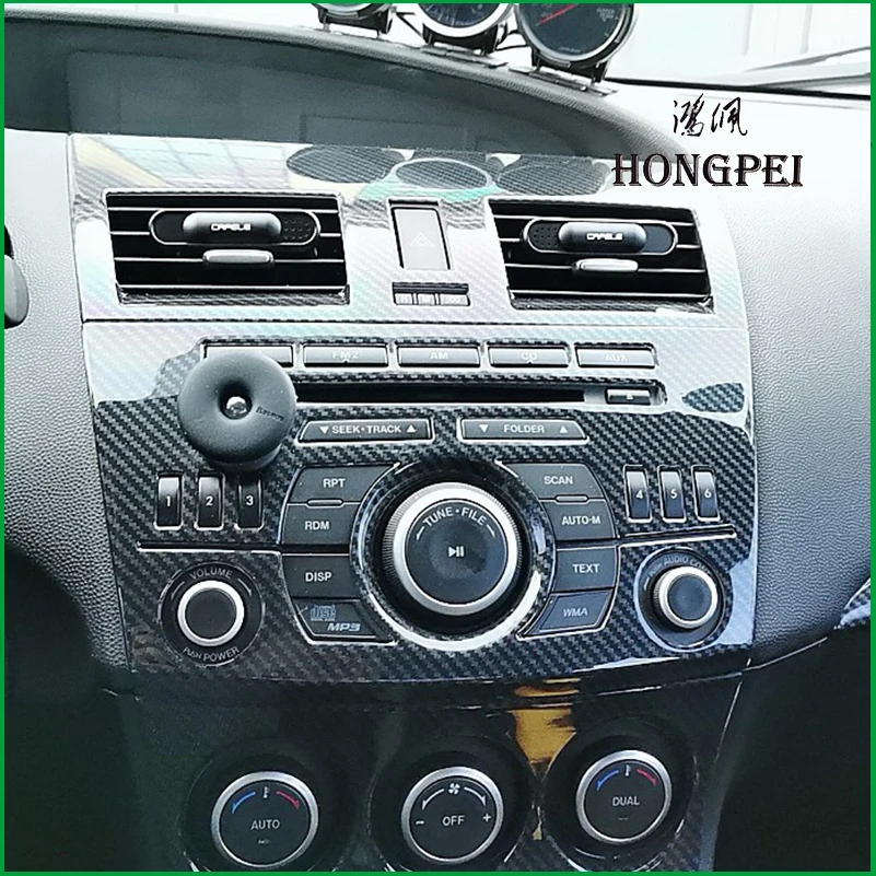 Car Styling For Mazda 3 2010-2012 Left Hand Drive AC CD Control Gear Panel Water Cup Holder Cover Trim Auto Parts Accessories