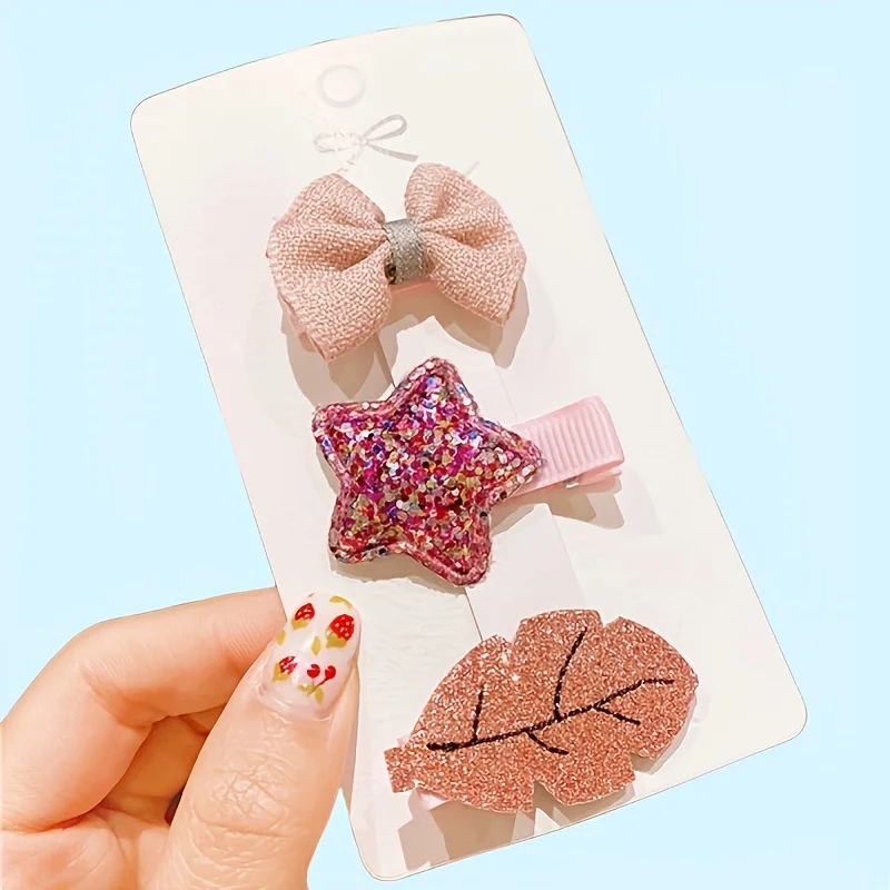 

A Set of Ladies' Hairpins, Sweet and Cute Small Hairpins, Bows, Five-pointed Stars, and Various Fashionable Looks for Ladies