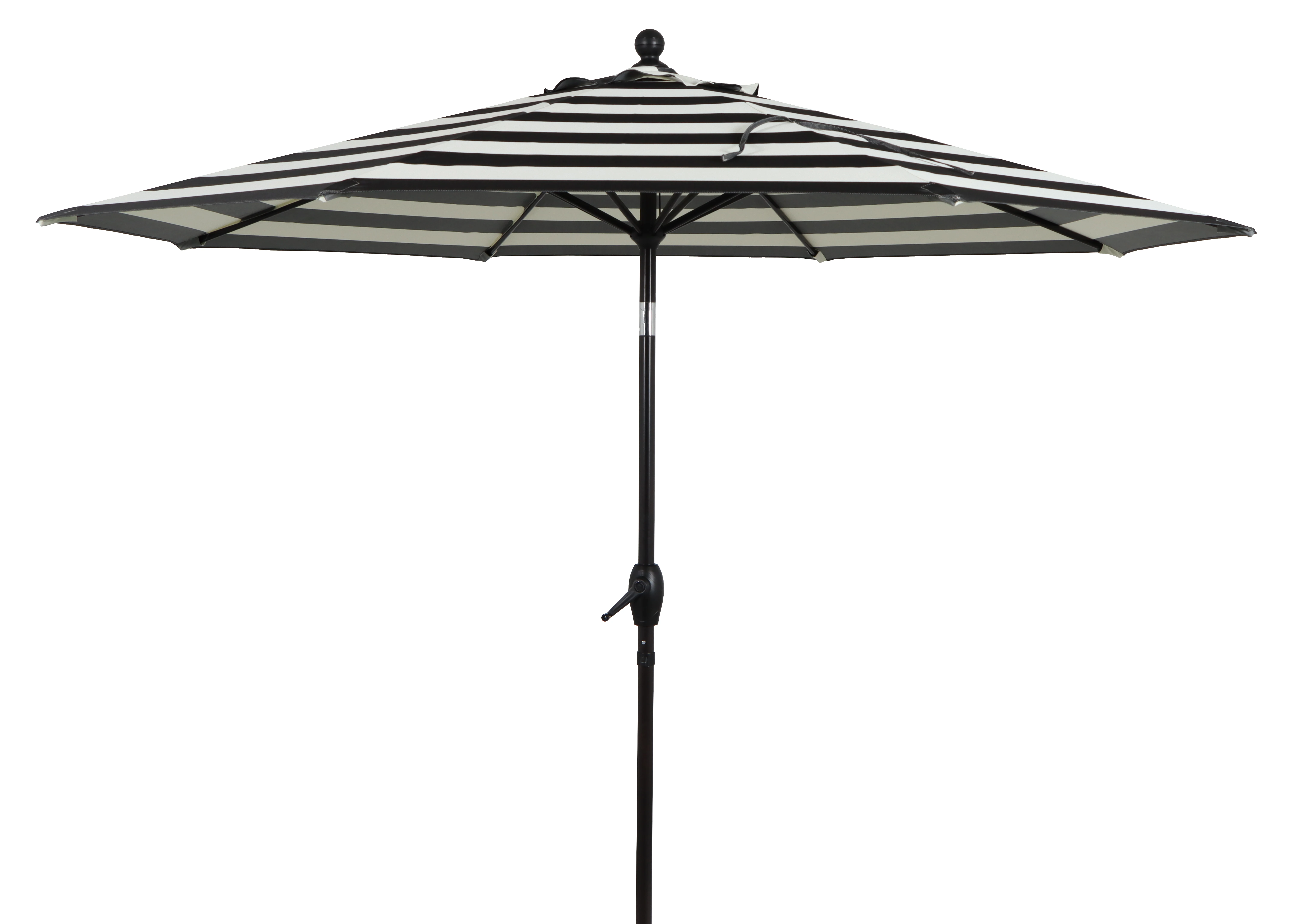 

9' Stripe Round Patio Umbrella with Crank Lift and 3-Angle Tilt
