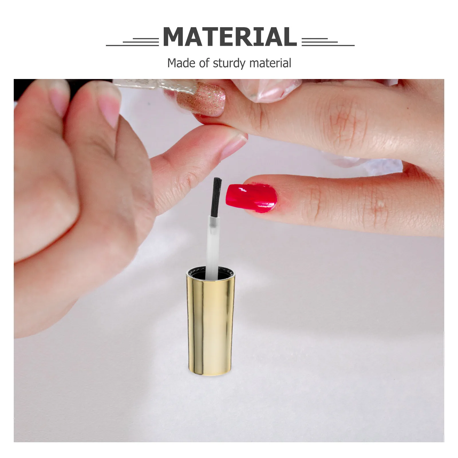 Tampas de garrafa de esmalte de unha, substituição com escova, reutilizáveis, pequenas tampas de garrafa de esmalte em gel para arte em unhas, uso em salão de beleza doméstico com 10 peças
