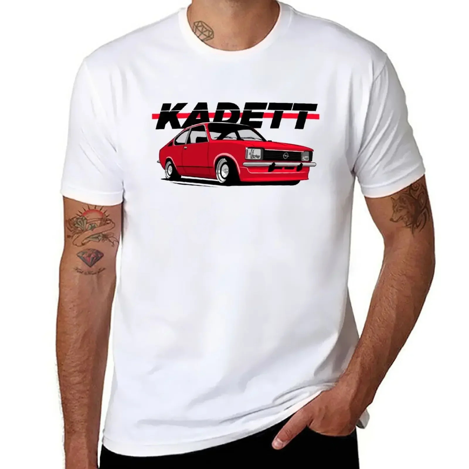 T-Shirt cute clothes  shirt man Men's New Red Kadett  oldtimer new in tops & tees vintaget Short Sleeve heavyweight New Arrival