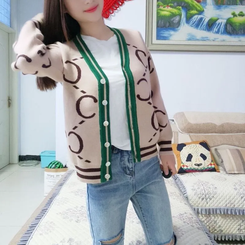 

Fashion New Spring Fall Women Knitted Pullover Sweater Office Lady Sexy Deep V-Neck Loose Coat Casual Clothing Girl Party Gift