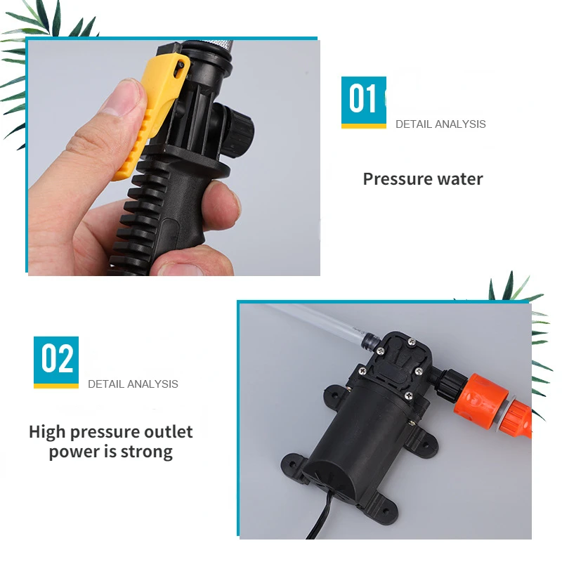 Car Wash 12V Car Washer Gun Pump High Pressure Cleaner Car Care Portable Washing Machine Electric Cleaning Auto Device