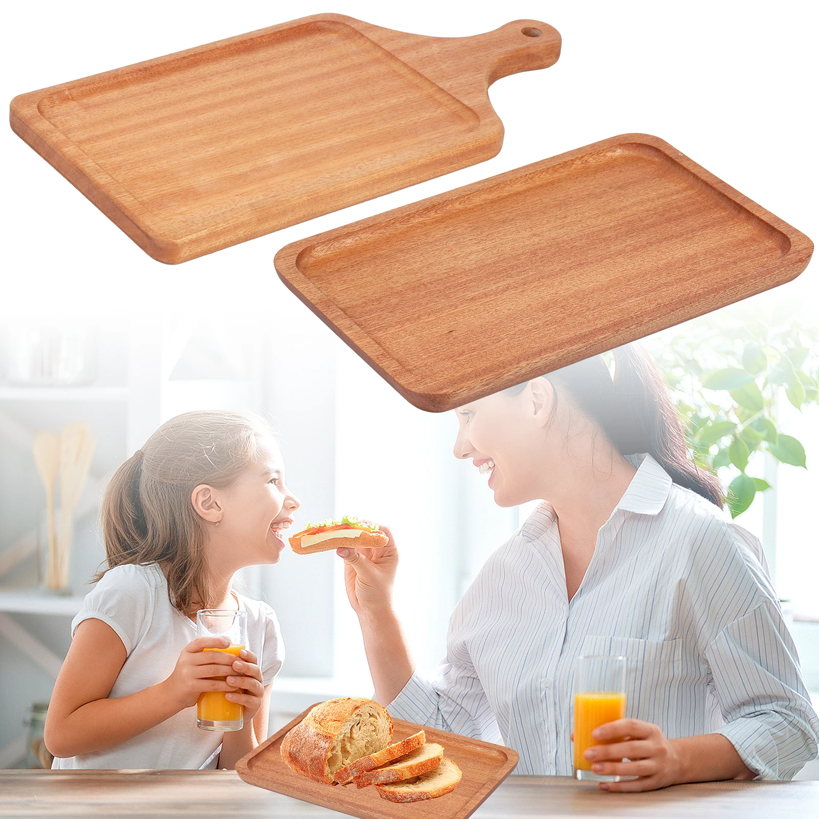 

Wood Serving Trays Natural Wood Cutting Board Rectangle Wood Charcuterie Board Decorative Cutting Serving Board Multifunctional