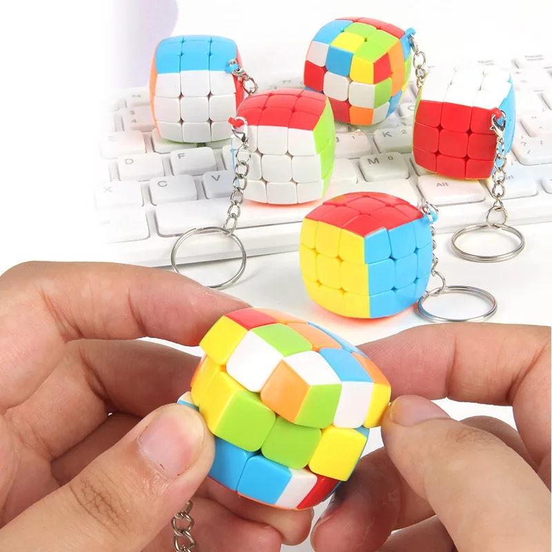 Bunte kleine magische kubische puzzle zcube puzle 3x3 Z-CUBE mini schlüssel bund ungarisch z würfel mofang 1 auf 1 3*3 mix farbe kind gadget