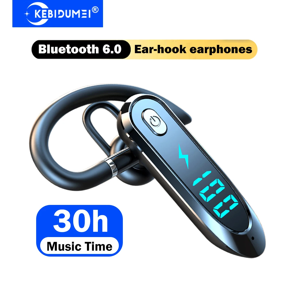 KEBIDUMEI Ear Hook Bluetooth 6.0 Earphone 270 Degree Rotatio