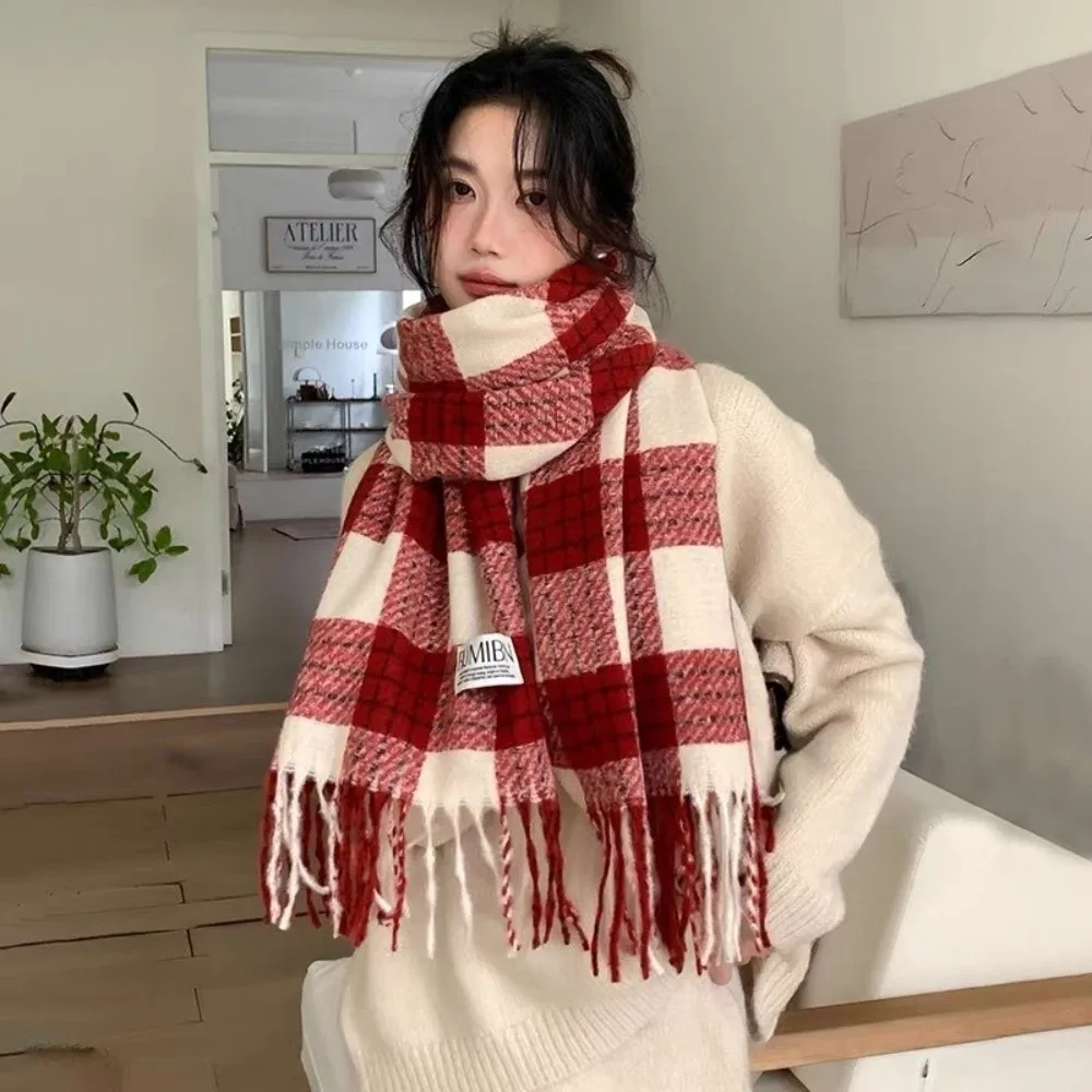 

Women's Winter Warm Scarf Shawl Wrap Soft Long Tassel Scarves Windproof Coldproof Girls Scarves Bib For Outdoor Skiing Cycling