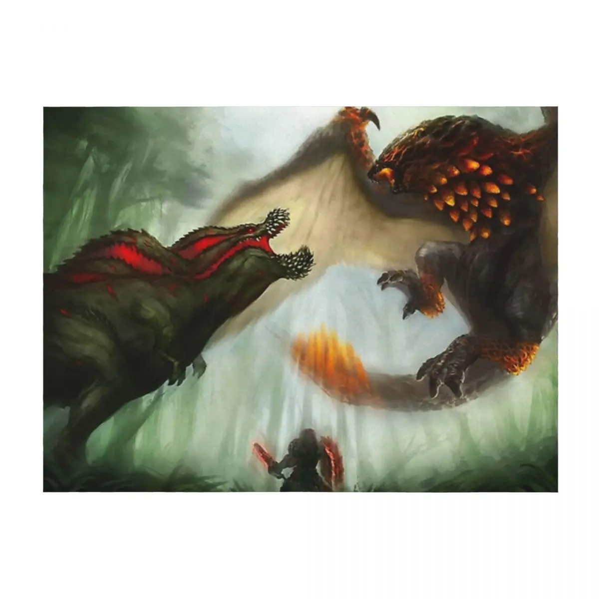 

Deviljho vs. Bazelgeuse Throw Blanket decorative Sofas Luxury valentine gift ideas Blankets