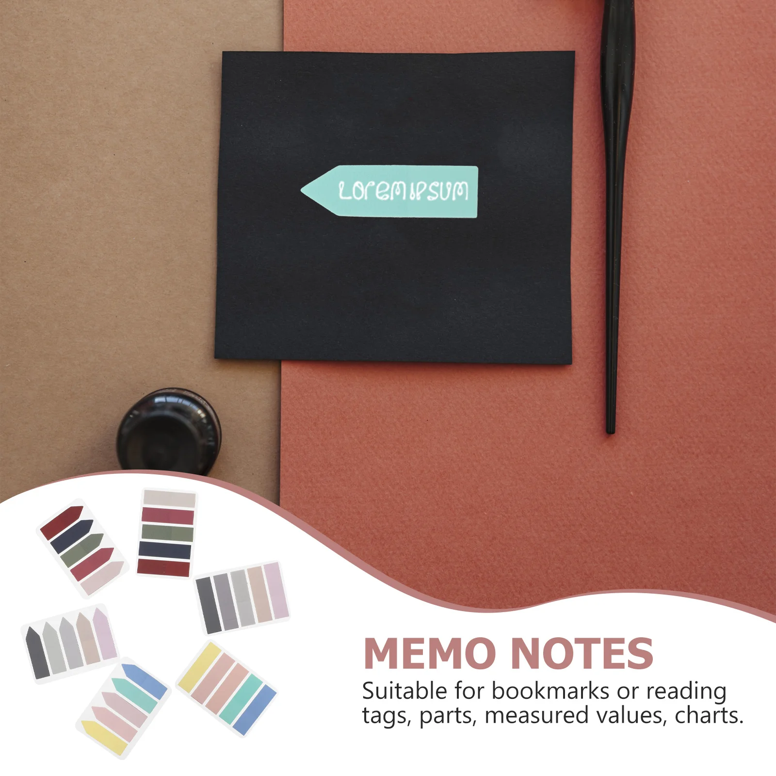 

12Pcs Post Memos Sticky Notepads Classification Stickers for Organizing Documents Lovely Design Easy to Store and Use