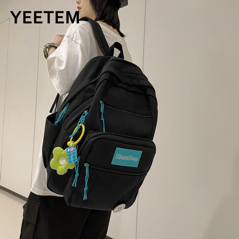 Multi-purpose Backpack Solid Color Fashion Personality Student Bag Female Leisure Sports Back pack For School Teenagers Girls