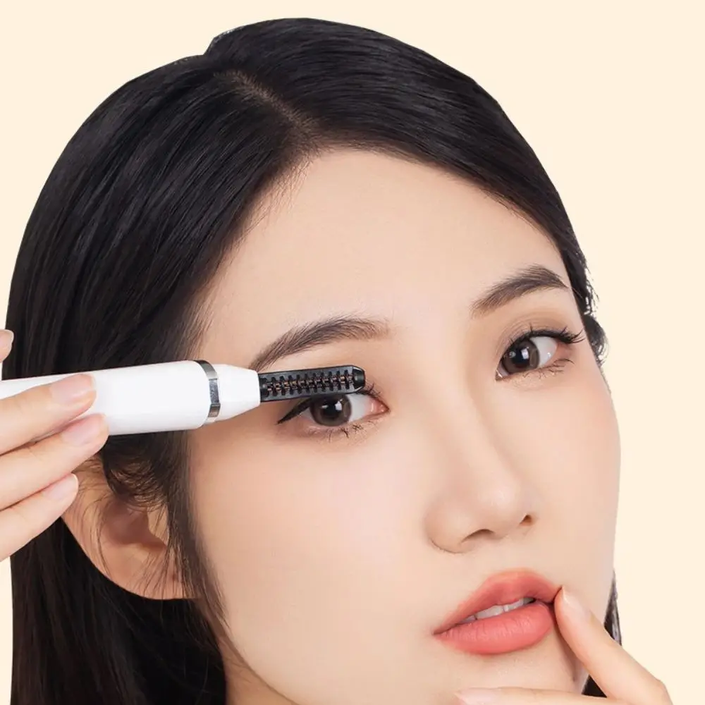 Pluma rizador de pestañas en caliente con peine, dispositivo eléctrico Digital para rizar pestañas, herramienta de maquillaje de belleza recargable, 3 modos de temperatura
