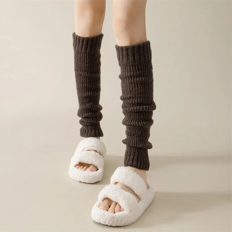 Autumn Winter Long Socks Women's Fashion Leg Warmers Knitted Knee Pad Korean Style High Tube Calf Socks Sweet Overknee Leggings