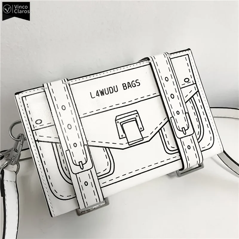 VC Creative Cartoon Design Box Bag Female Fashion PU Leather Small Crossbody Bag for Women Couple Shoulder Bag with Unique Trend