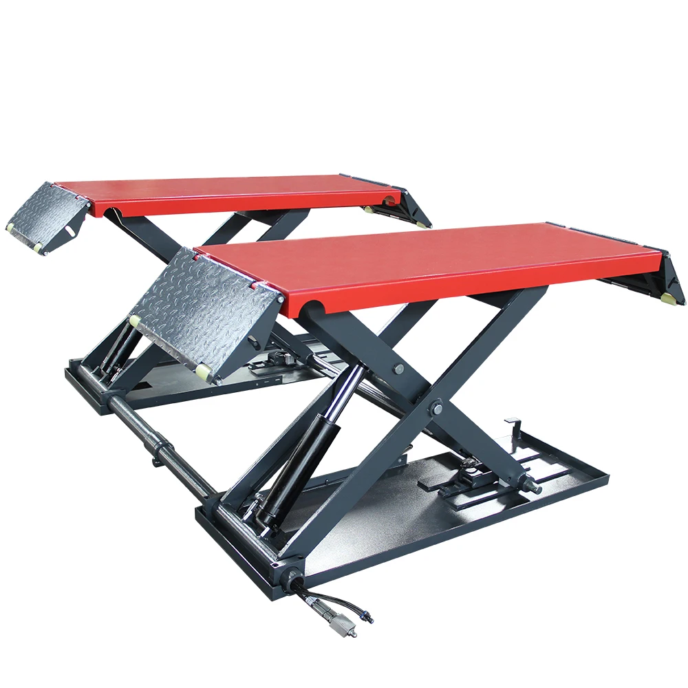Mid-Rise Scissor Car Lift Lifter Elevator 3000kgs 3500kgs Electric Double Cylinder Hydraulic Mobile Car Lift