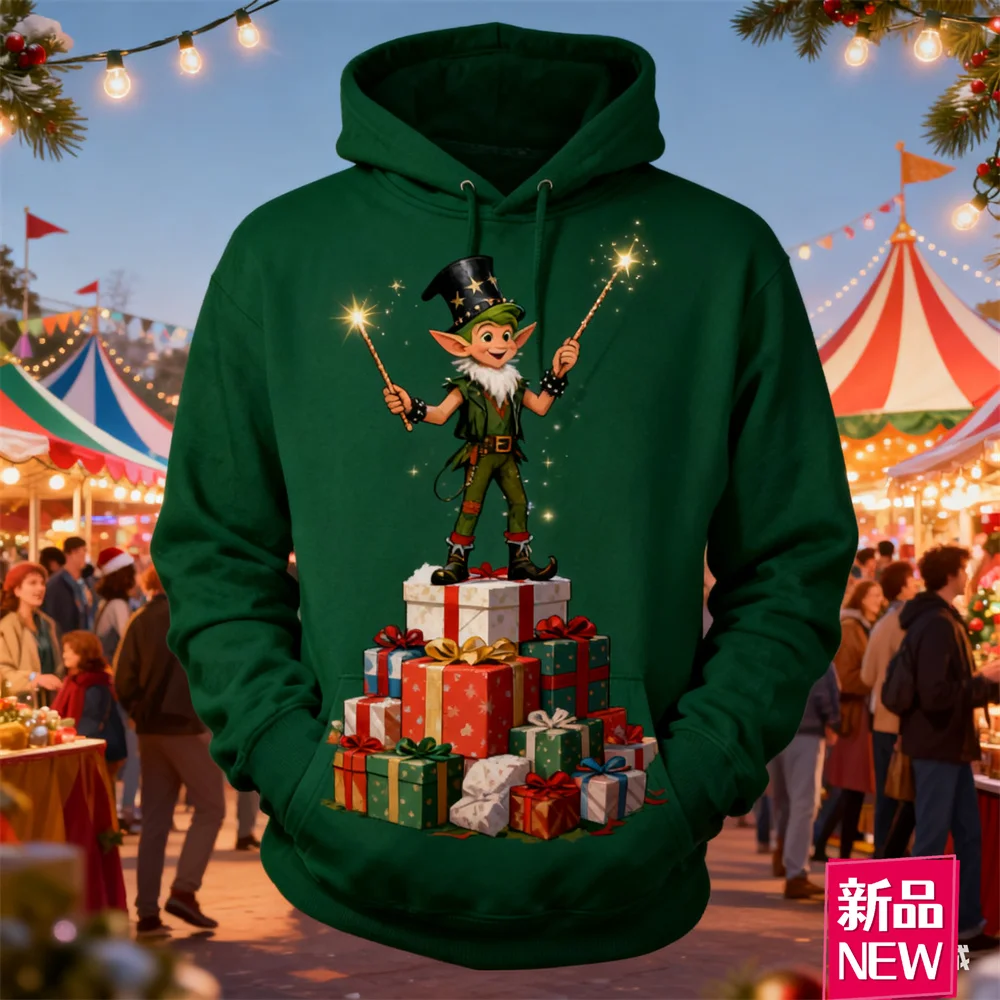

Fashion Cool Christmas Theme Hoodies 3D Print Hip Hop Style Santa Clause Pattern Clothes Oversize Long Sleeve Hooded Sweatshirts