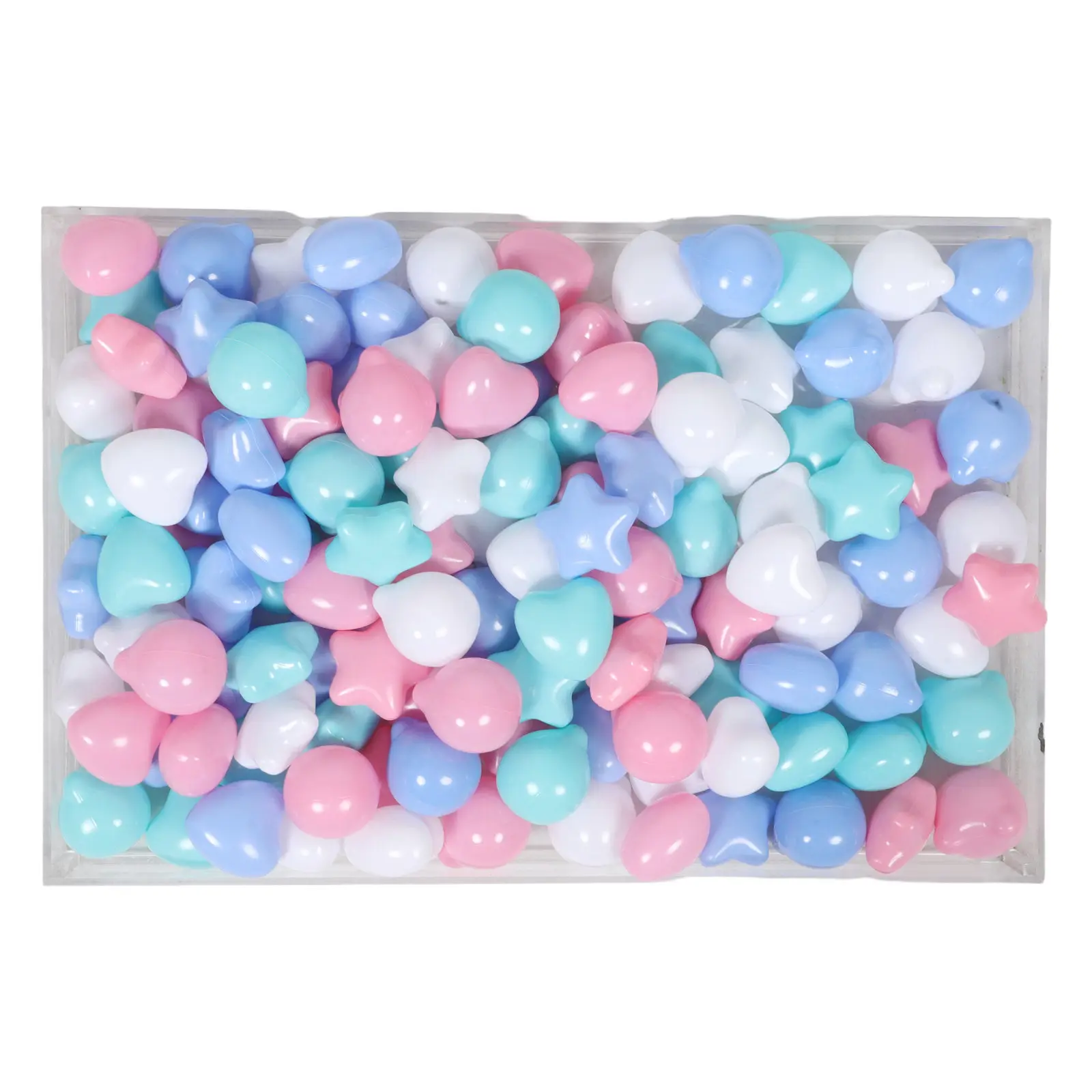 120Pcs Kids Ball Pit Balls Bear Heart Star Pattern Colorful Plastic Ocean Balls for Indoor Outdoor Play Tent Tunnel Pool